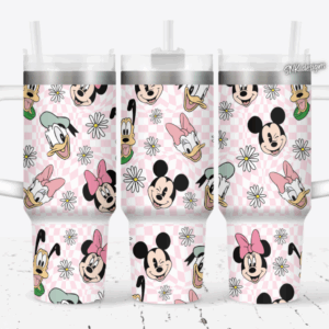 Mickey Mouse And Friends Cartoon Custom Stanley Quencher 40oz Stainless Steel Tumbler With Handle