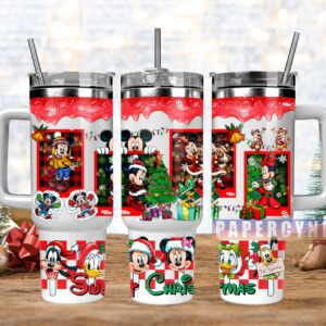 Mickey Mouse Christmas Custom Stanley Quencher 40oz Stainless Steel Tumbler With Handle