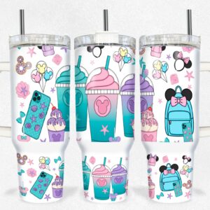 Mickey Mouse Disney Cartoon Custom Stanley Quencher 40oz Stainless Steel Tumbler With Handle
