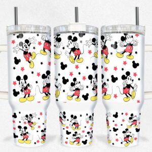 Mickey Mouse Disney Cartoon Custom Stanley Quencher 40oz Stainless Steel Tumbler With Handle