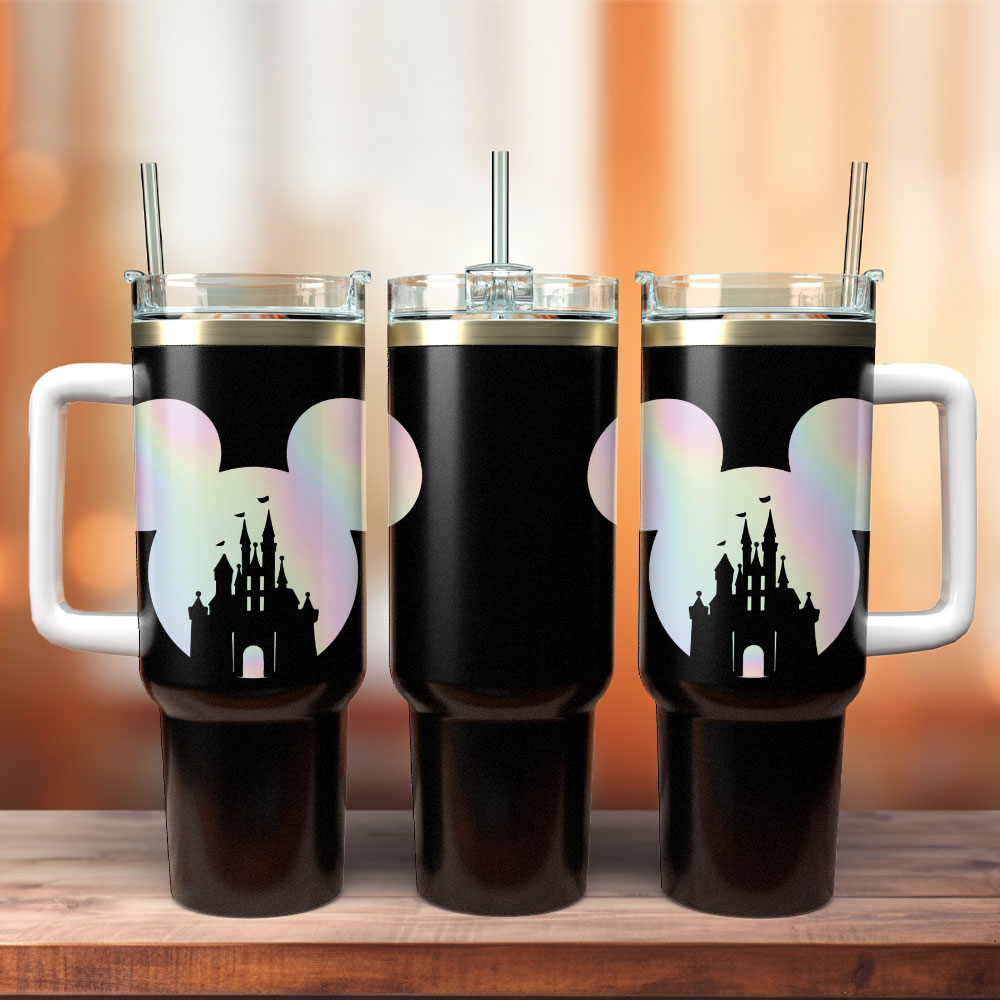 Mickey Mouse Disney Cartoon Custom Stanley Quencher 40oz Stainless Steel Tumbler With Handle