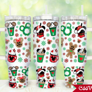 Mickey Mouse Disney Cartoon Custom Stanley Quencher 40oz Stainless Steel Tumbler With Handle