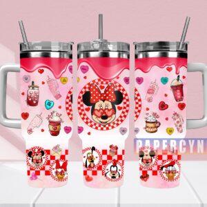 Mickey The Mouse Custom Stanley Quencher 40oz Stainless Steel Tumbler With Handle
