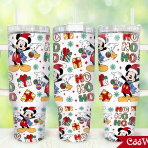Mickey The Mouse Disney Cartoon Custom Stanley Quencher 40oz Stainless Steel Tumbler With Handle