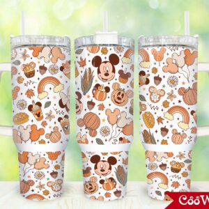 Mickey The Mouse Disney Cartoon Custom Stanley Quencher 40oz Stainless Steel Tumbler With Handle
