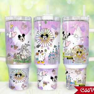 Mickey The Mouse Disney Cartoon Custom Stanley Quencher 40oz Stainless Steel Tumbler With Handle