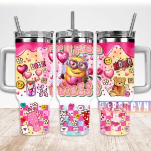 Minion Custom Stanley Quencher 40oz Stainless Steel Tumbler With Handle