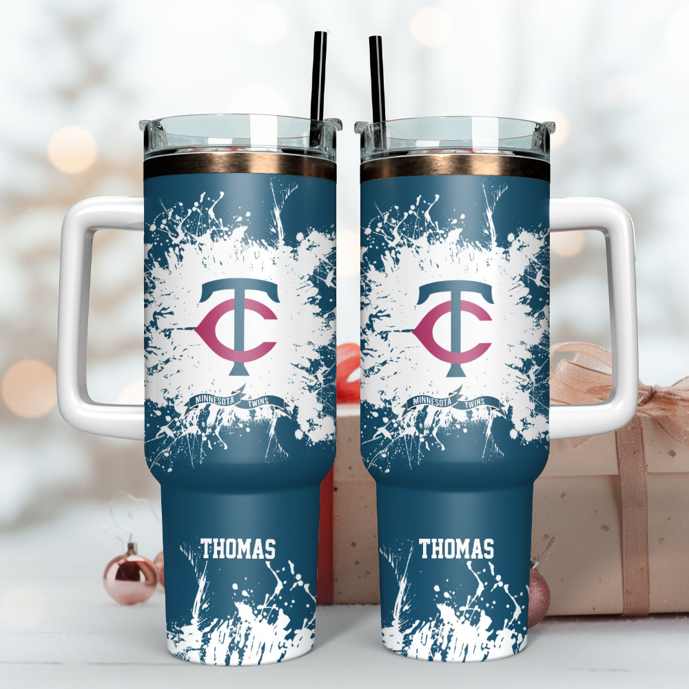 Minnesota Twins Baseball MLB Sport Custom Stanley Quencher 40oz Stainless Steel Tumbler With Handle