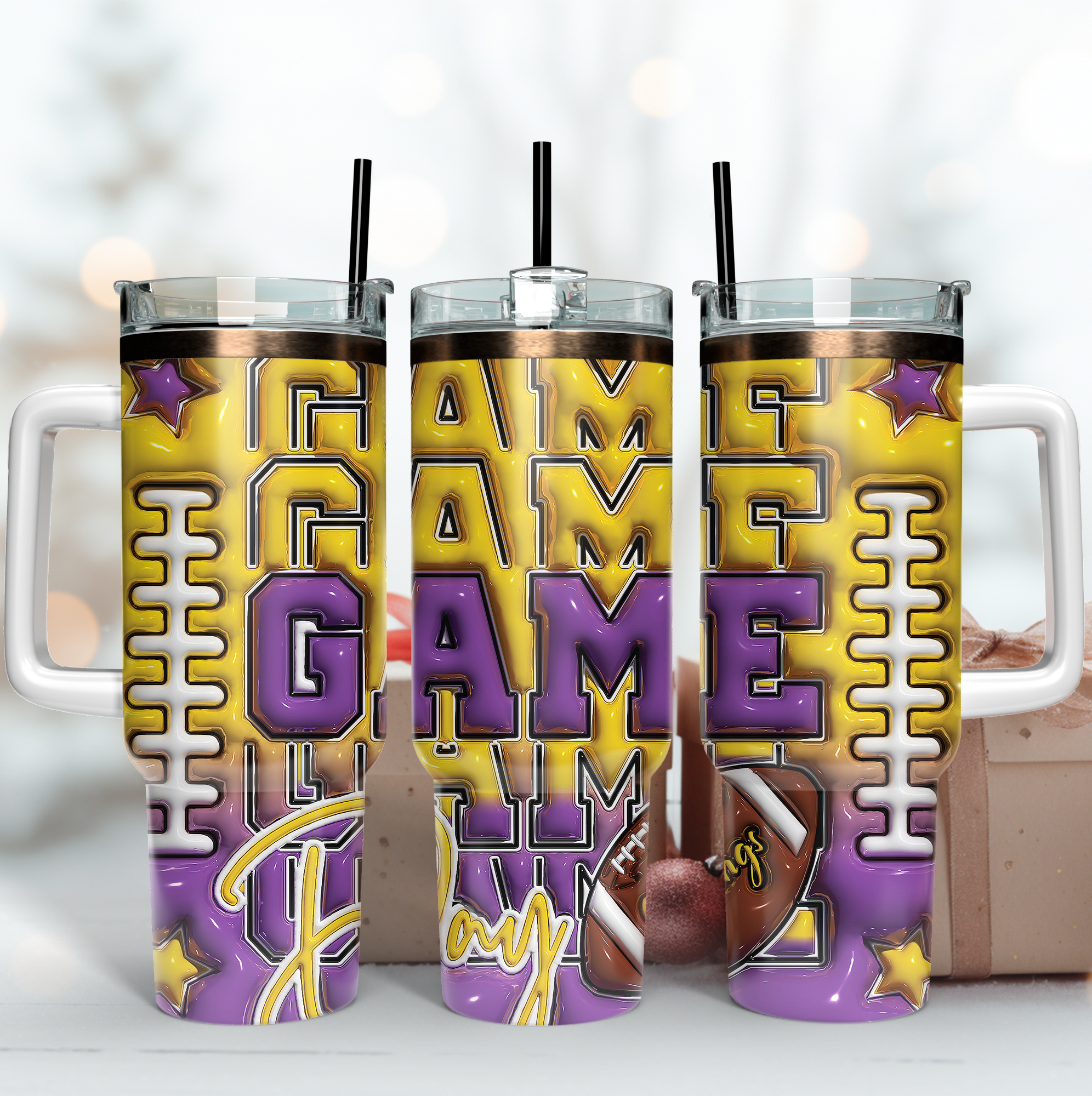 Minnesota Vikings NFL Game Day Custom Stanley Quencher 40oz Stainless Steel Tumbler With Handle