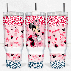 Minnie Mouse Disney Cartoon Custom Stanley Quencher 40oz Stainless Steel Tumbler With Handle