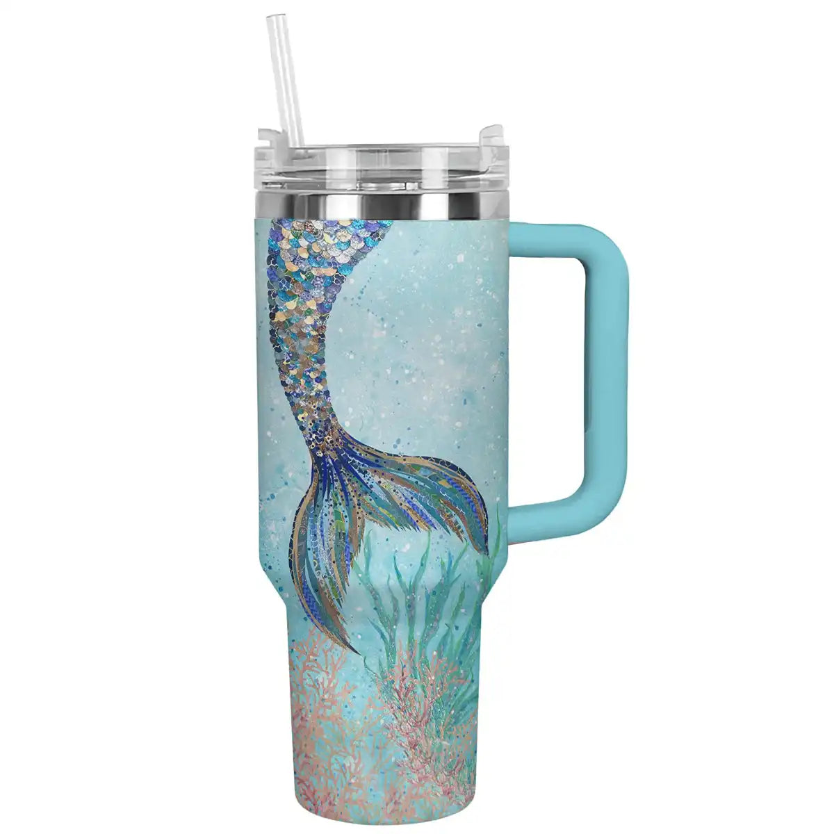 Miracle Mermaid Custom Stanley Quencher 40oz Stainless Steel Tumbler With Handle