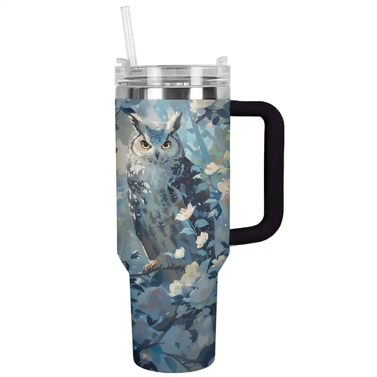 Miracle Owl Custom Stanley Quencher 40oz Stainless Steel Tumbler With Handle