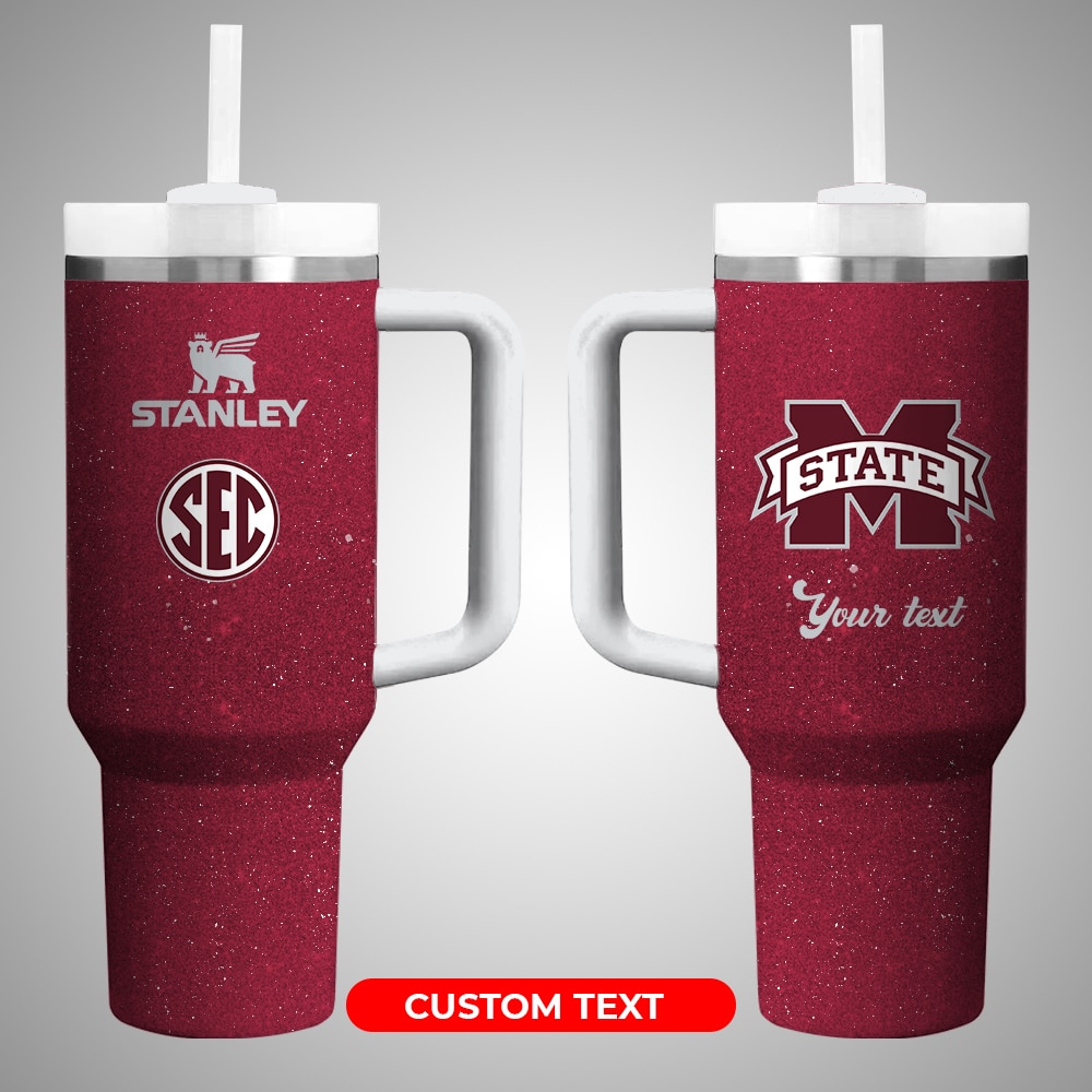 Mississippi State BulldogsÂ NCAA Custom Stanley Quencher 40oz Stainless Steel Tumbler With Handle
