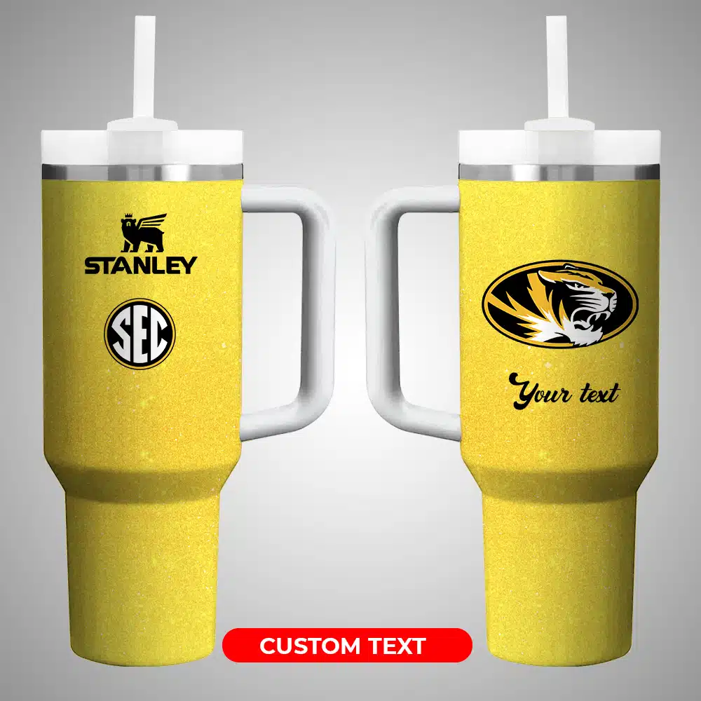 Missouri TigersÂ NCAA Custom Stanley Quencher 40oz Stainless Steel Tumbler With Handle