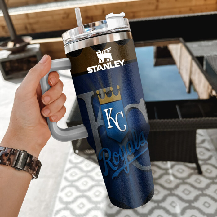 MLB Kansas City Royals Custom Stanley Quencher 40oz Stainless Steel Tumbler With Handle