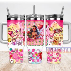 Moana Custom Stanley Quencher 40oz Stainless Steel Tumbler With Handle