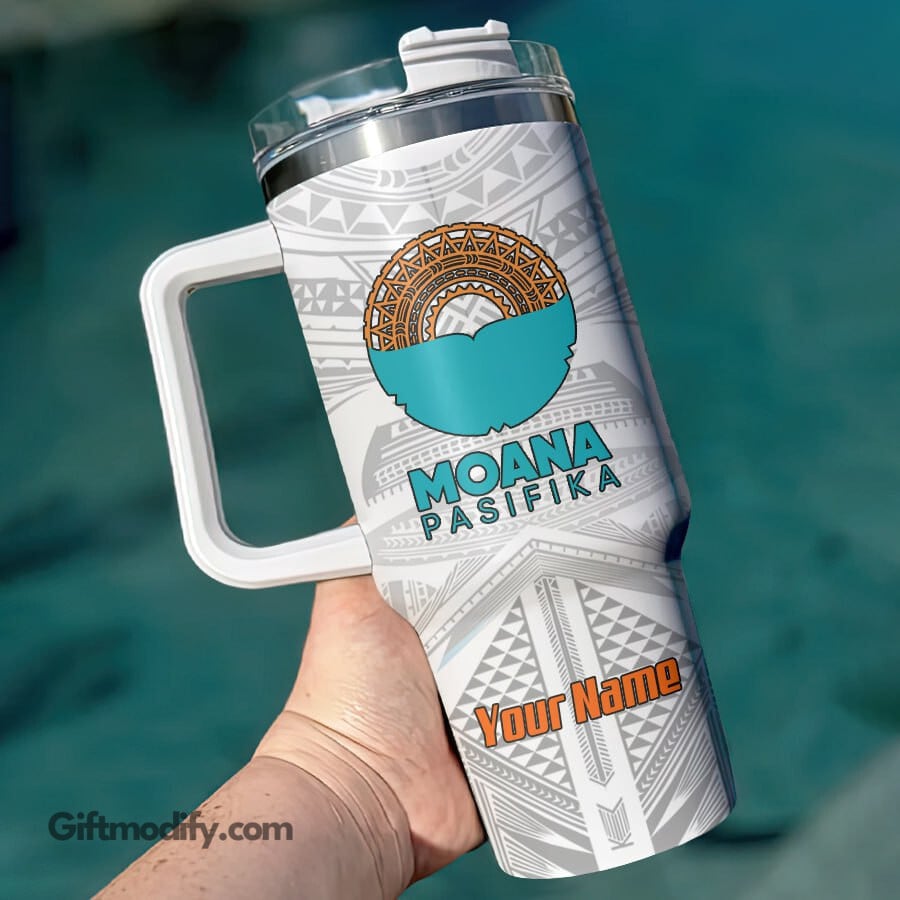 Moana Pasifika Super Rugby Custom Stanley Quencher 40oz Stainless Steel Tumbler With Handle