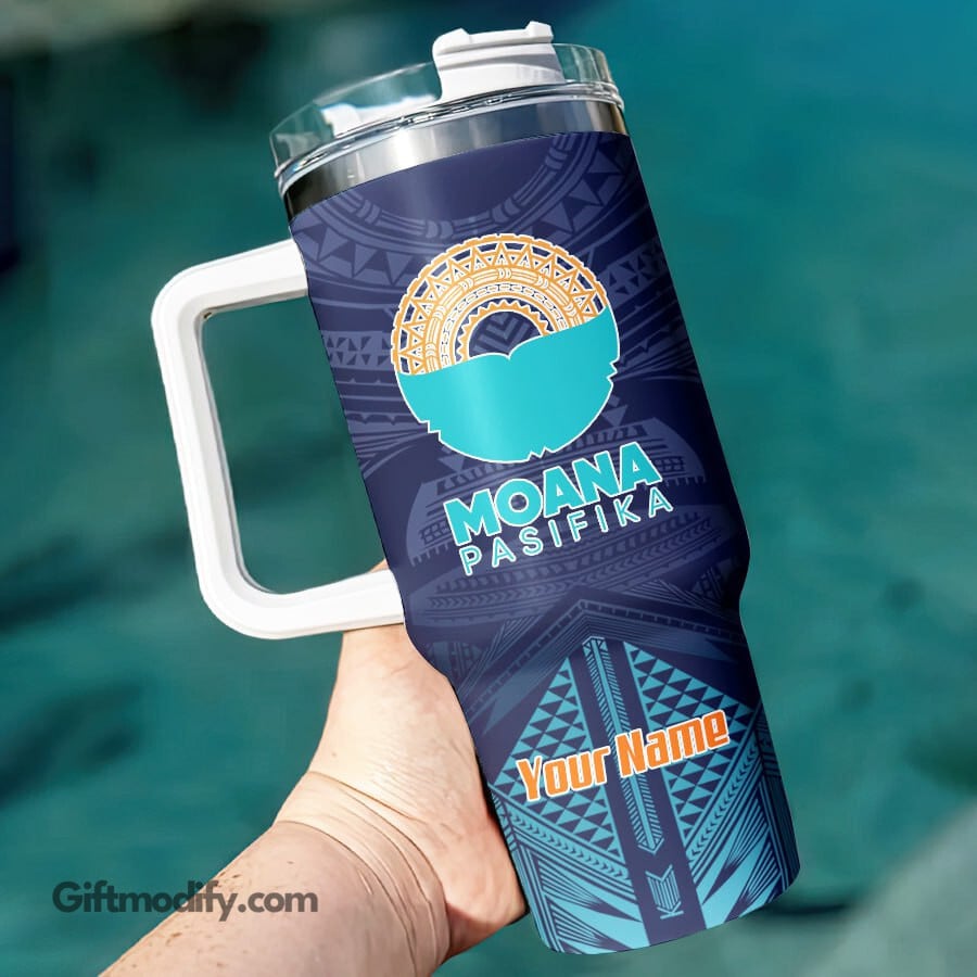 Moana Pasifika Super Rugby Custom Stanley Quencher 40oz Stainless Steel Tumbler With Handle
