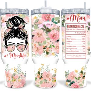 Mom Appreciations Nutrition Facts Custom Stanley Quencher 40oz Stainless Steel Tumbler With Handle