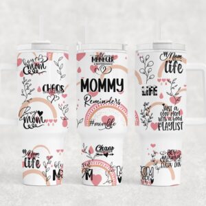 Mommy Reminders Mother's Day Custom Stanley Quencher 40oz Stainless Steel Tumbler With Handle