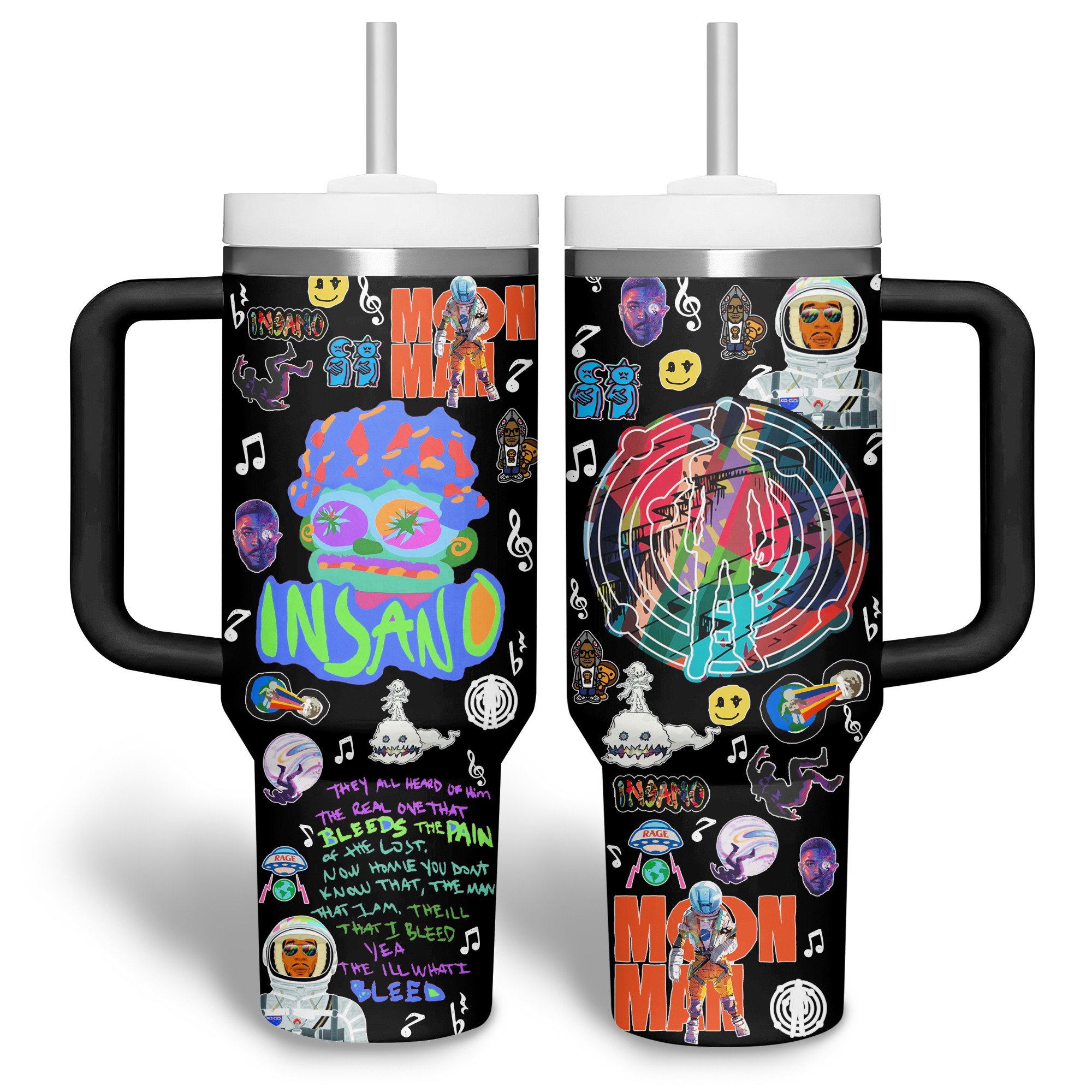 Moon Man Movies Custom Stanley Quencher 40oz Stainless Steel Tumbler With Handle