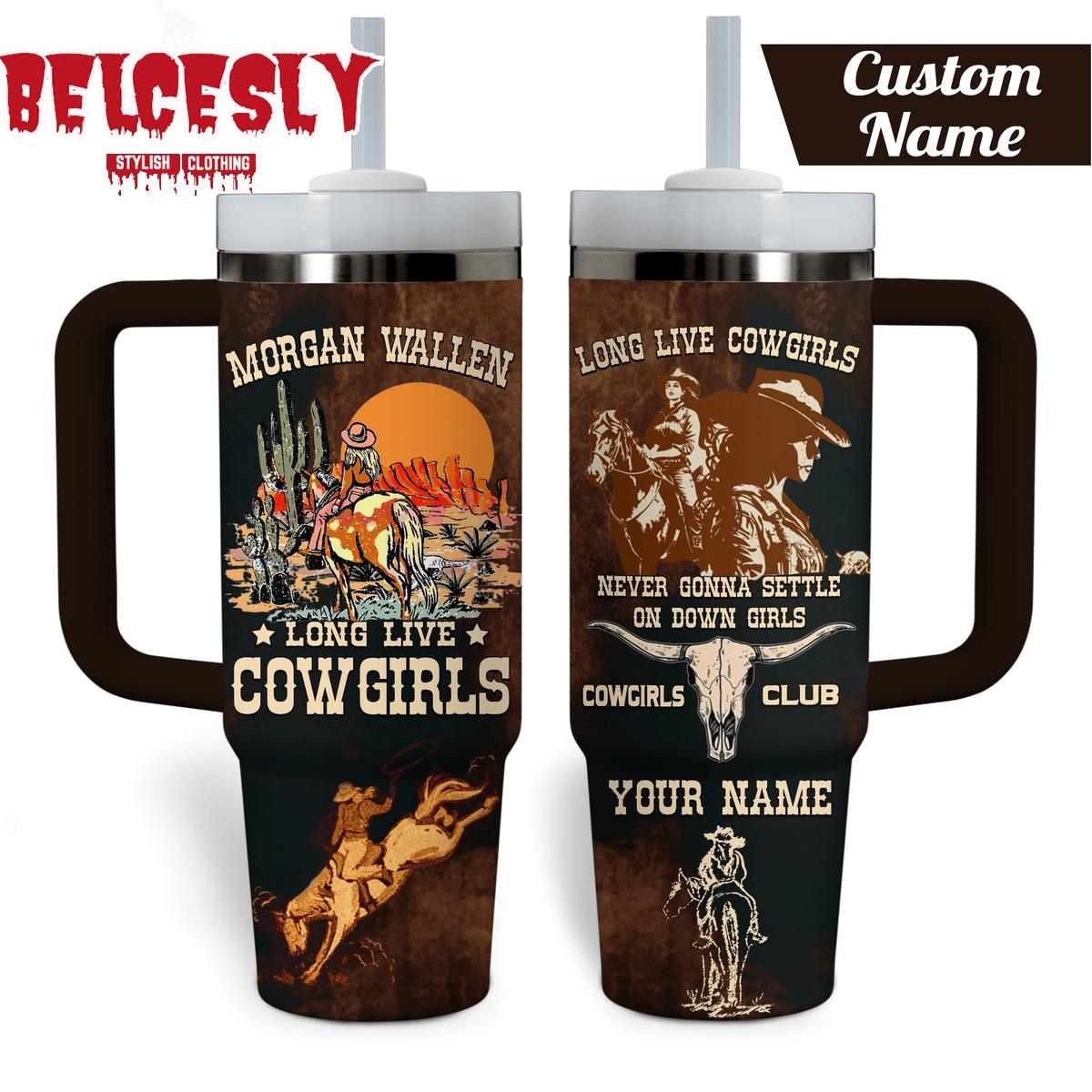 Morgan Wallen Music Custom Stanley Quencher 40oz Stainless Steel Tumbler With Handle