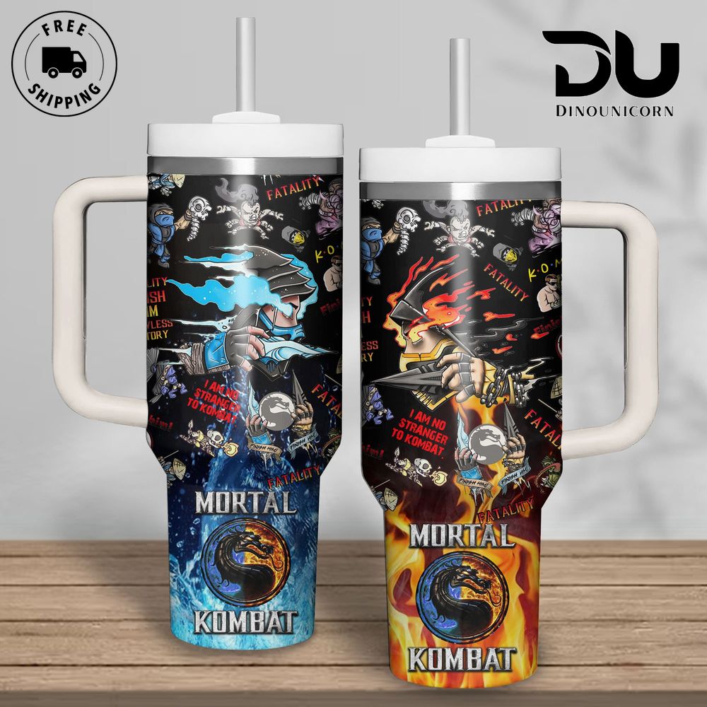 Mortal Kombat Games Custom Stanley Quencher 40oz Stainless Steel Tumbler With Handle