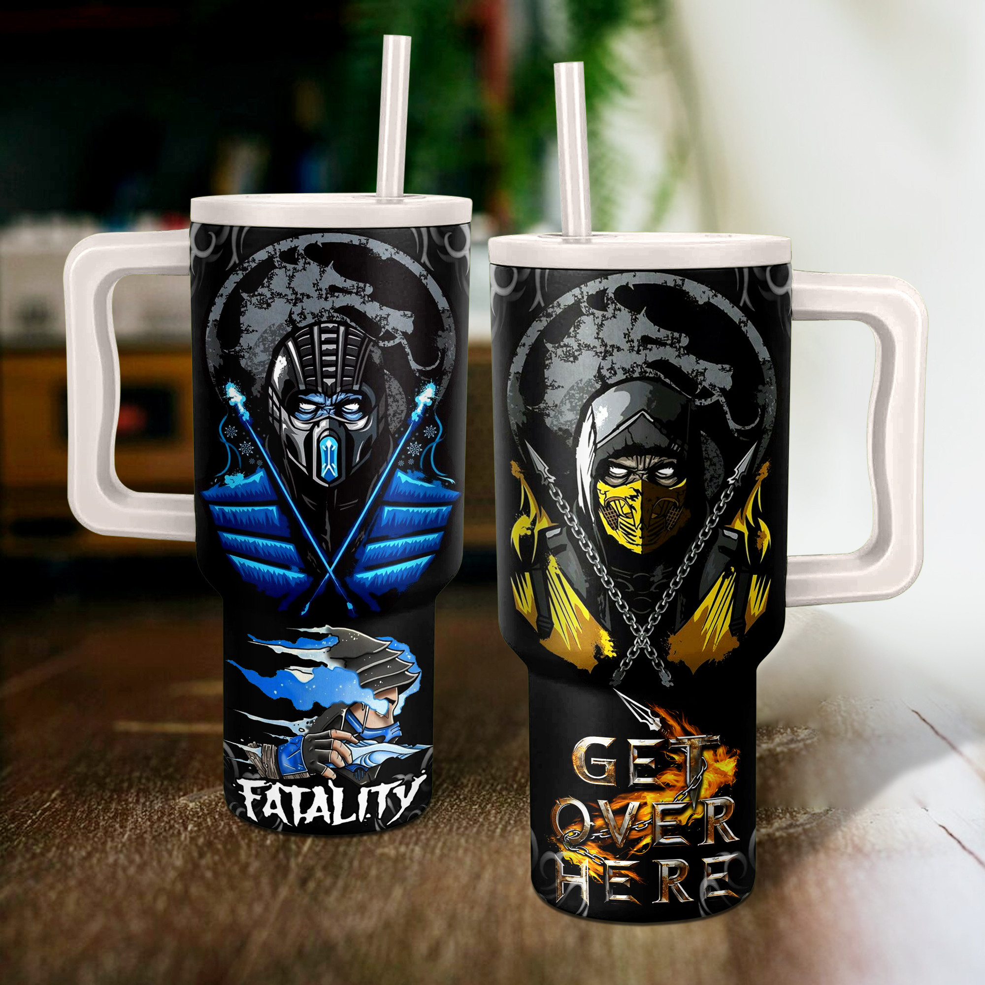 Mortal Kombat Games Custom Stanley Quencher 40oz Stainless Steel Tumbler With Handle