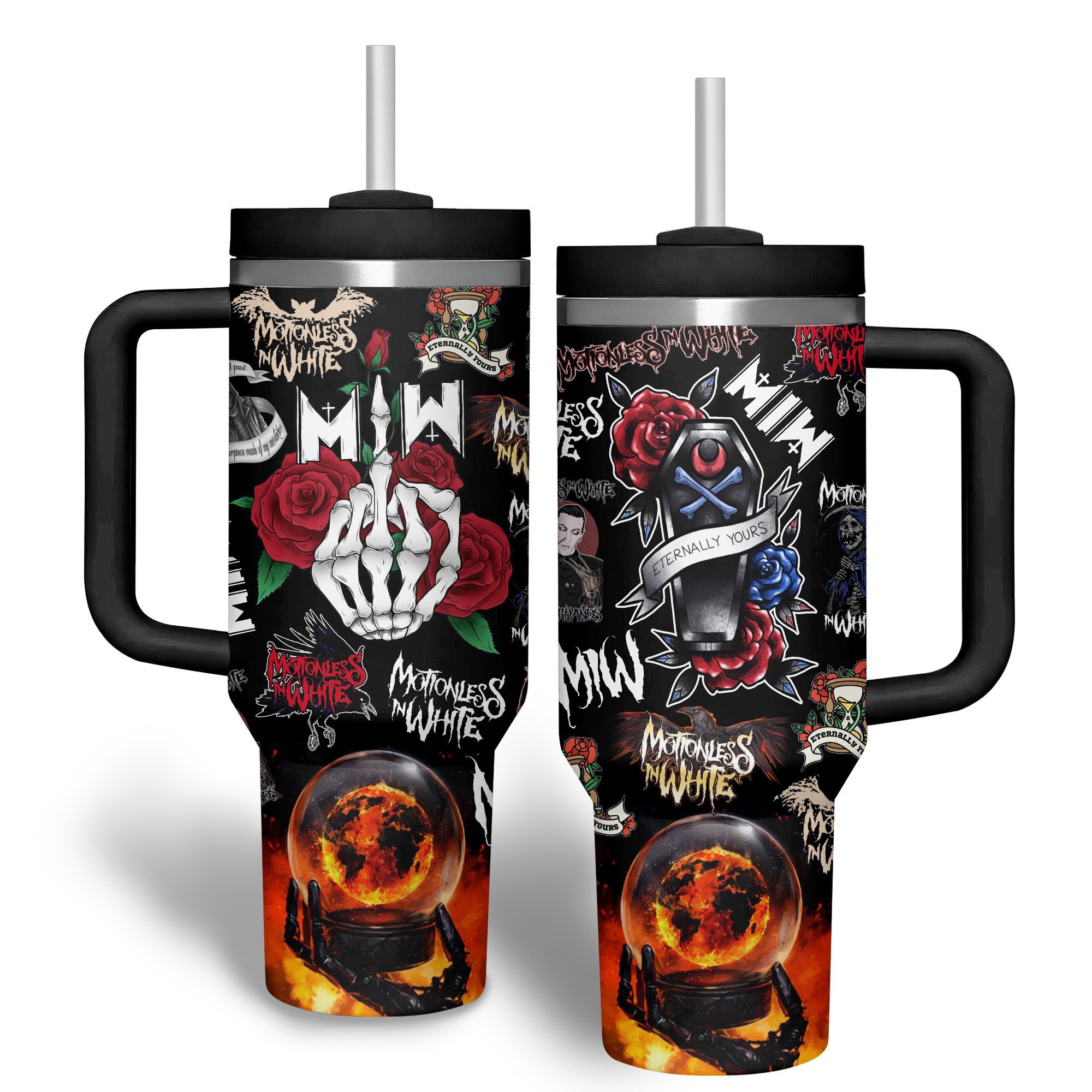 Motionless in White Custom Stanley Quencher 40oz Stainless Steel Tumbler With Handle