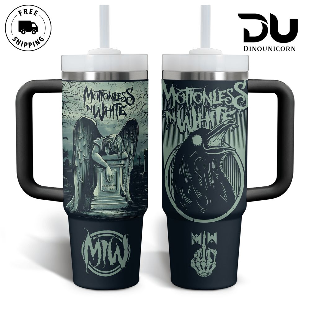 Motionless in White Music Custom Stanley Quencher 40oz Stainless Steel Tumbler With Handle