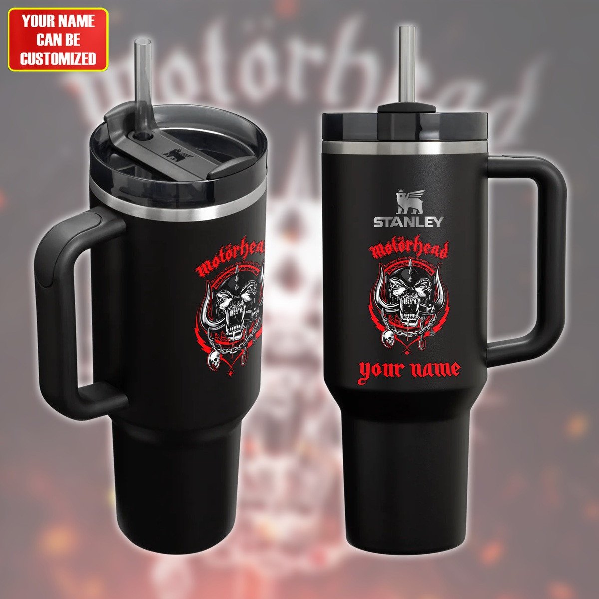 Motorhead Music Custom Stanley Quencher 40oz Stainless Steel Tumbler With Handle