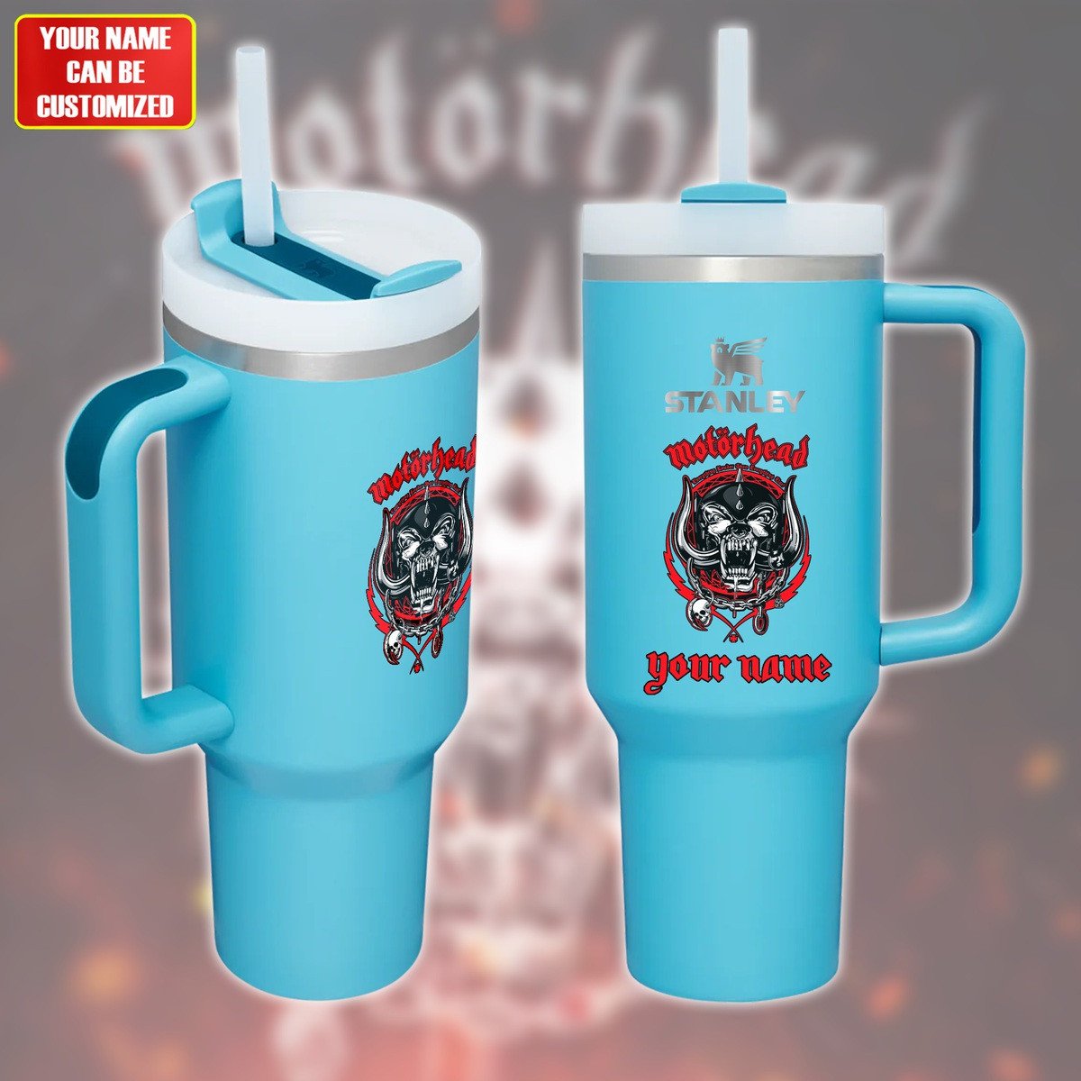 Motorhead Music Custom Stanley Quencher 40oz Stainless Steel Tumbler With Handle