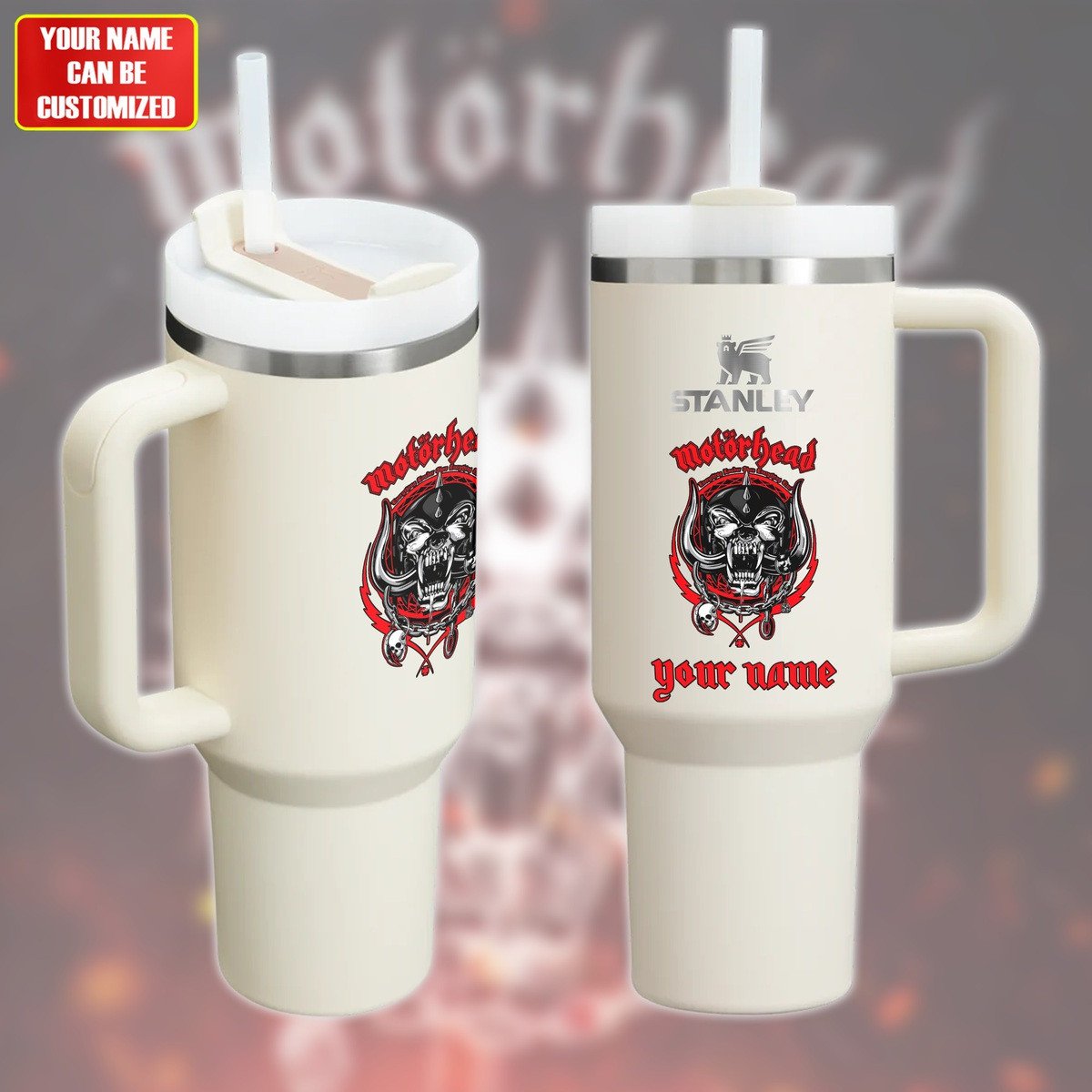 Motorhead Music Custom Stanley Quencher 40oz Stainless Steel Tumbler With Handle