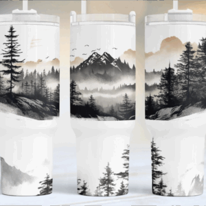 Mountain And Forest Custom Stanley Quencher 40oz Stainless Steel Tumbler With Handle