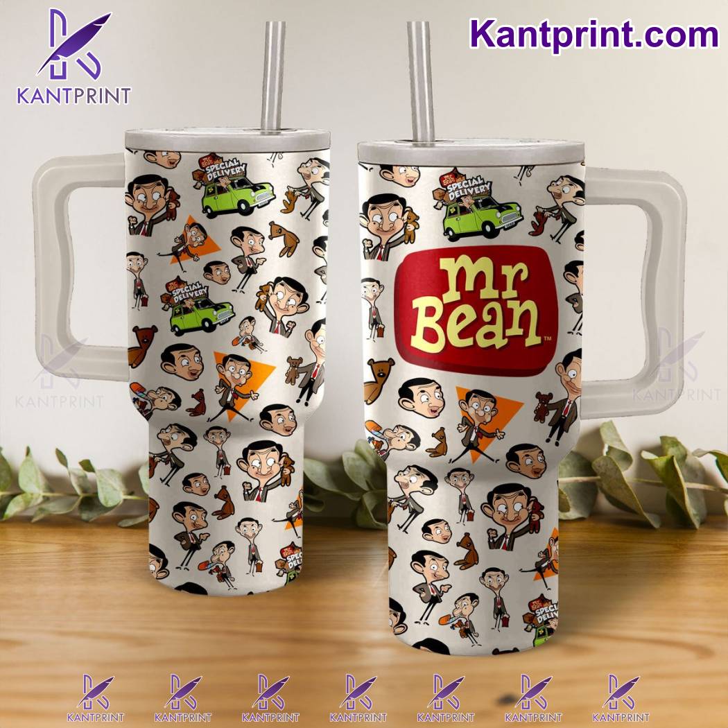 Mr Bean Movies Custom Stanley Quencher 40oz Stainless Steel Tumbler With Handle