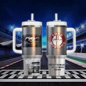 Mustang Car Custom Stanley Quencher 40oz Stainless Steel Tumbler With Handle