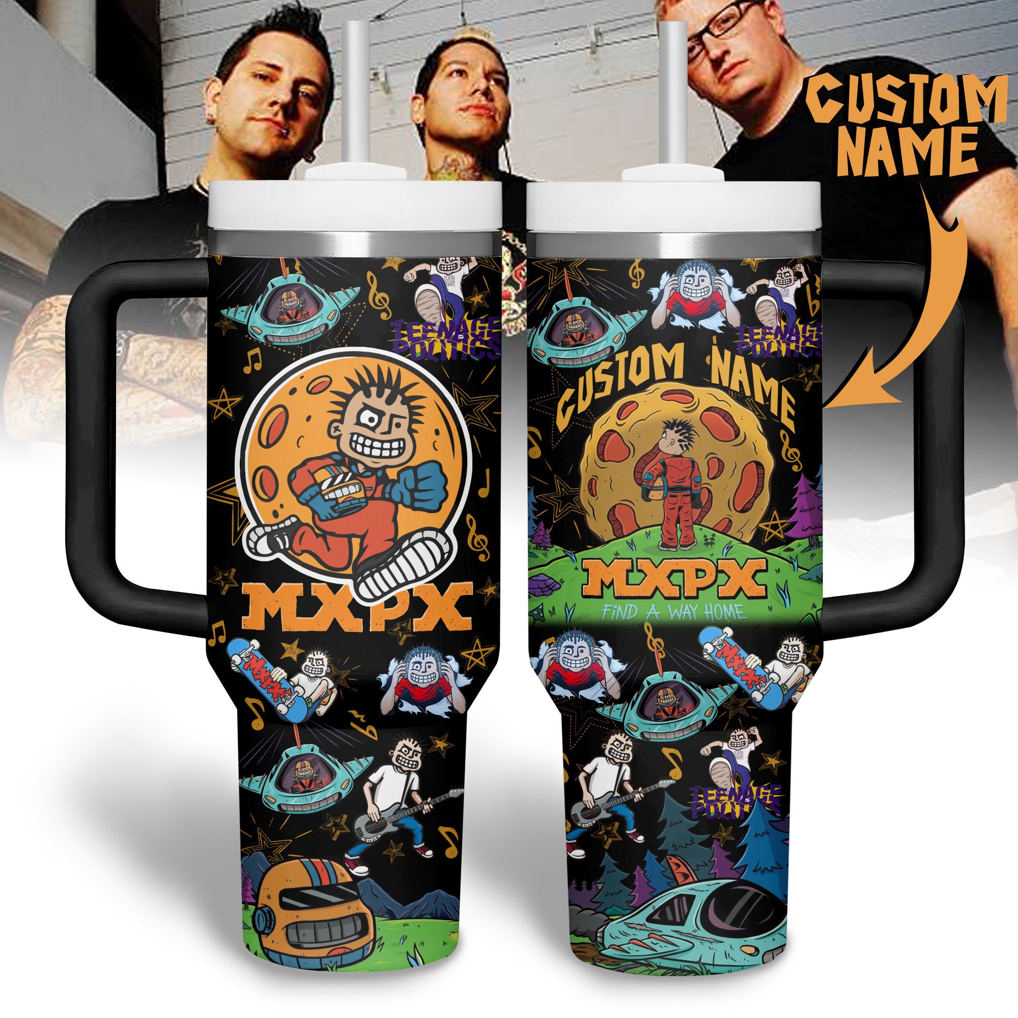 MxPx Music Custom Stanley Quencher 40oz Stainless Steel Tumbler With Handle