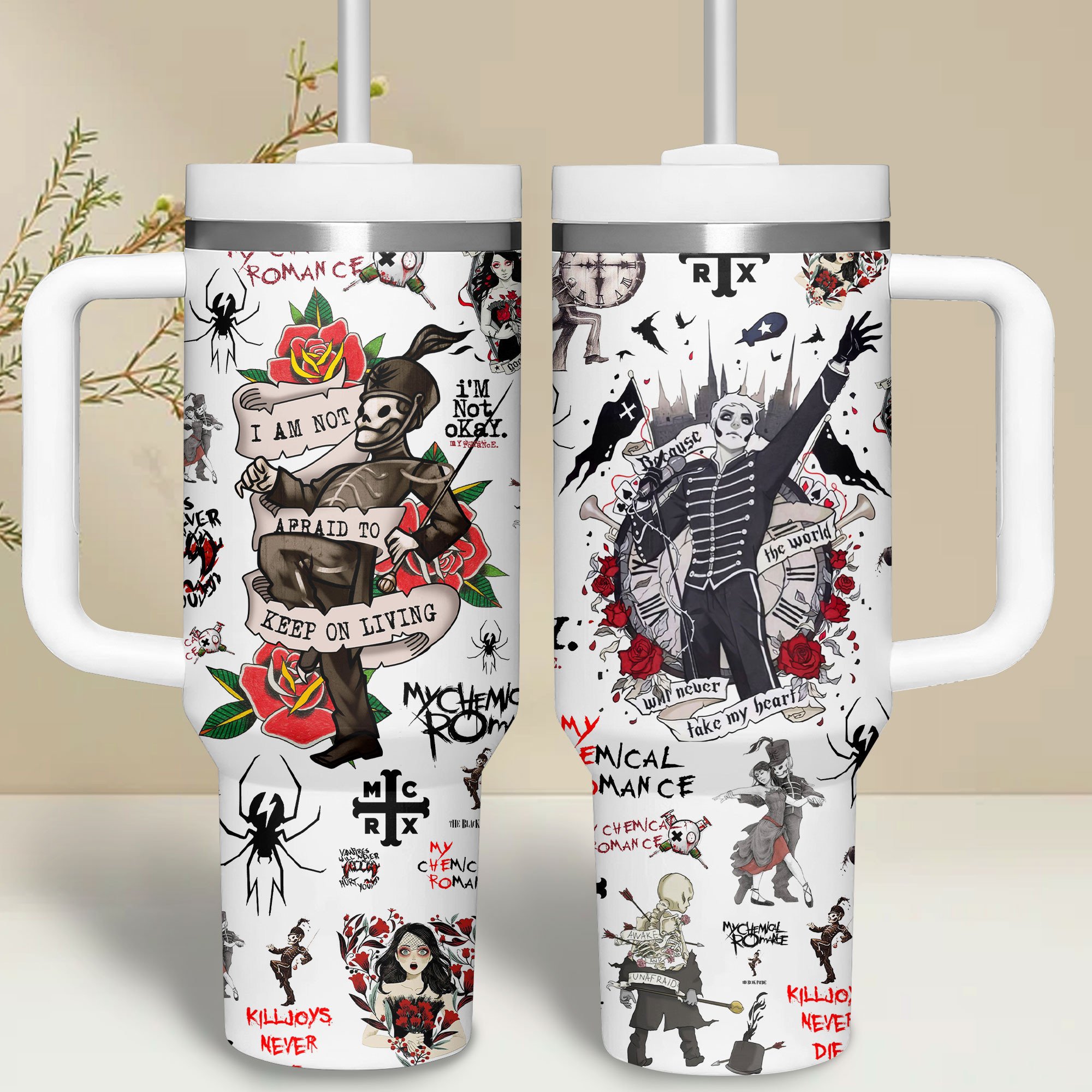 My Chemical Romance Music Custom Stanley Quencher 40oz Stainless Steel Tumbler With Handle