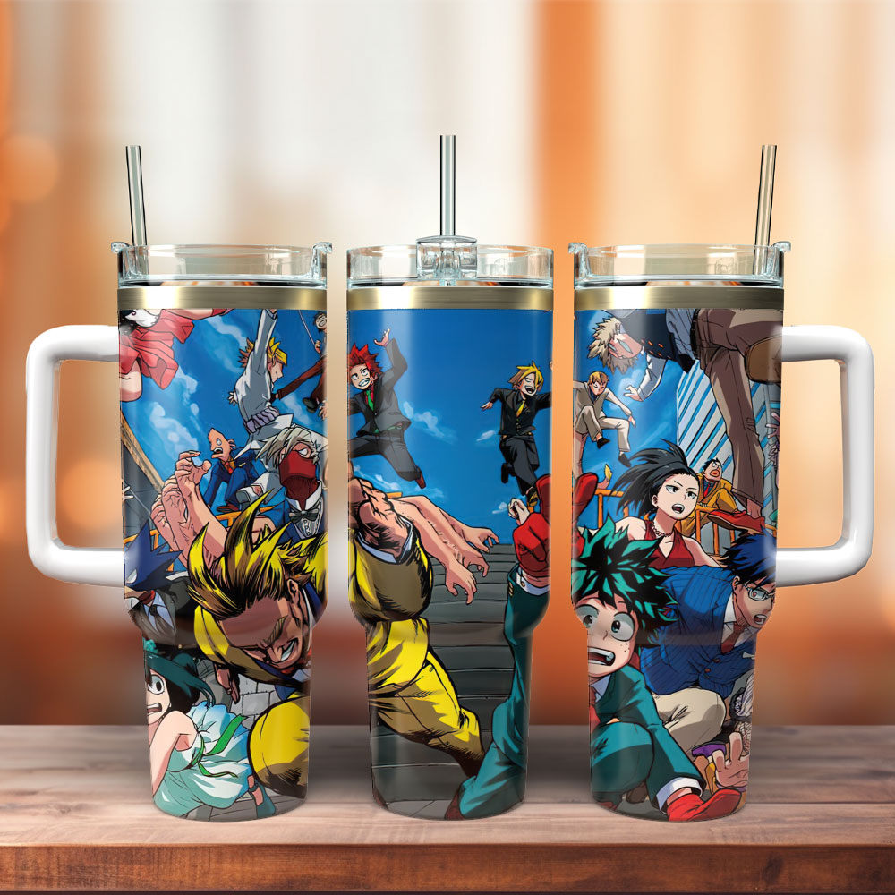 My Hero Academia Anime Custom Stanley Quencher 40oz Stainless Steel Tumbler With Handle