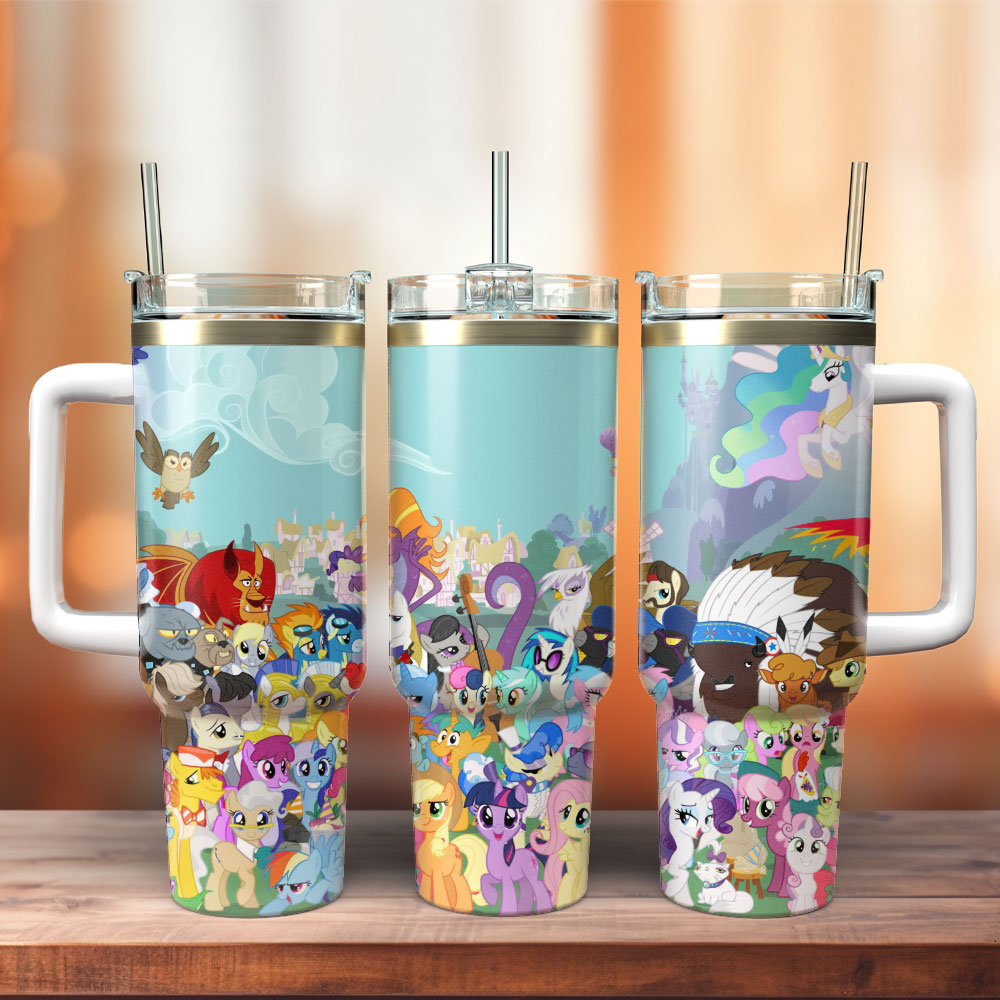 My Little Pony TV Series Custom Stanley Quencher 40oz Stainless Steel Tumbler With Handle