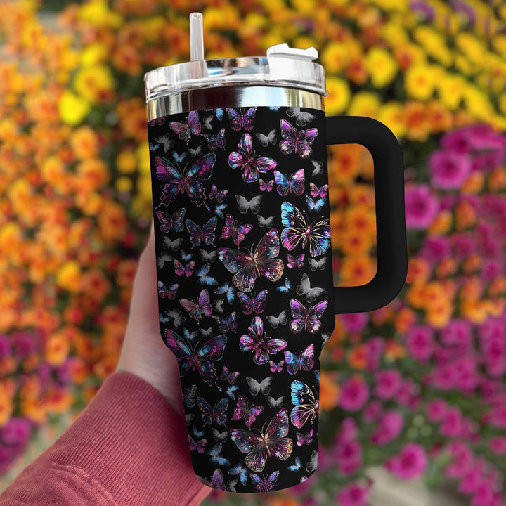 Mysterious Butterfly Custom Stanley Quencher 40oz Stainless Steel Tumbler With Handle