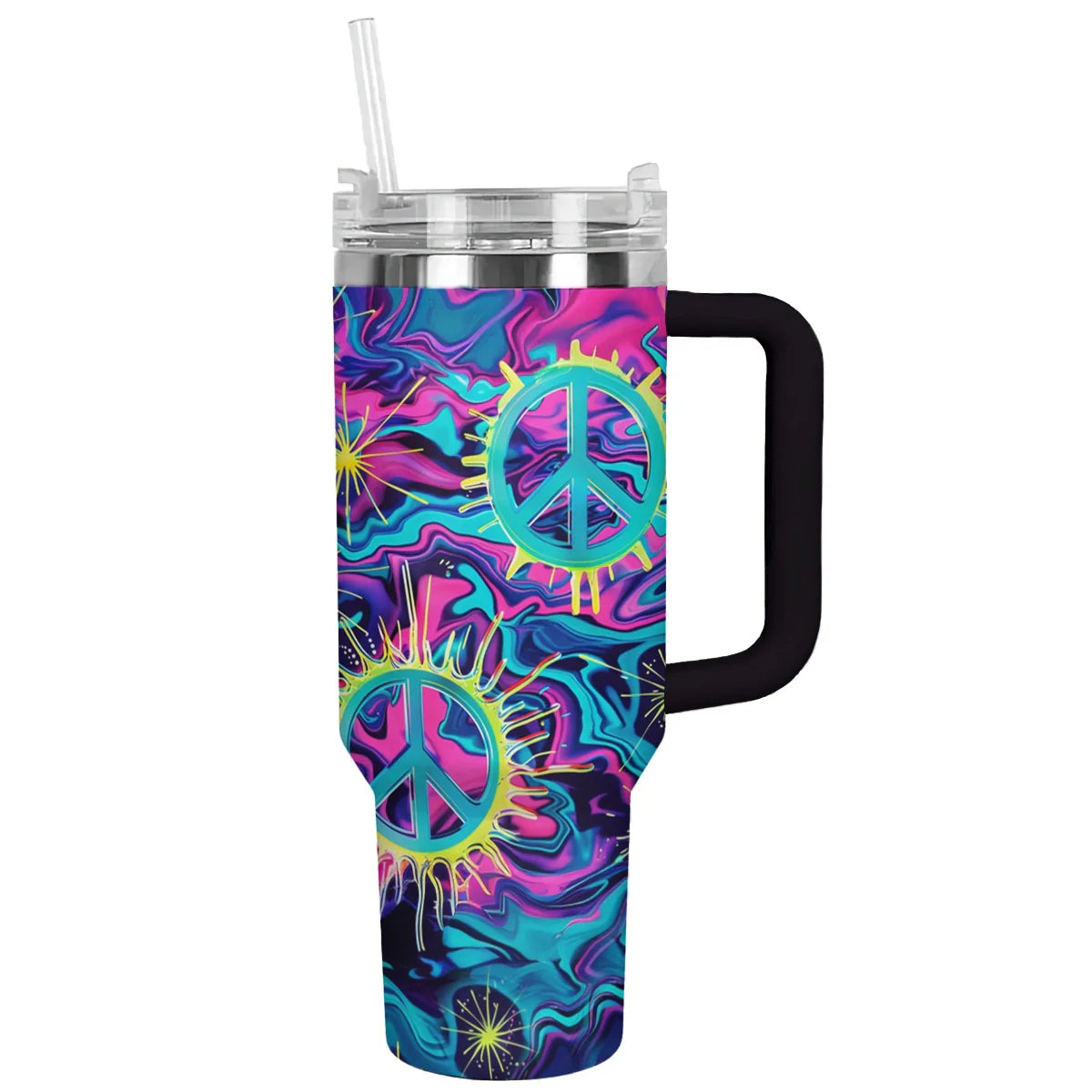 Mystic Flower Custom Stanley Quencher 40oz Stainless Steel Tumbler With Handle