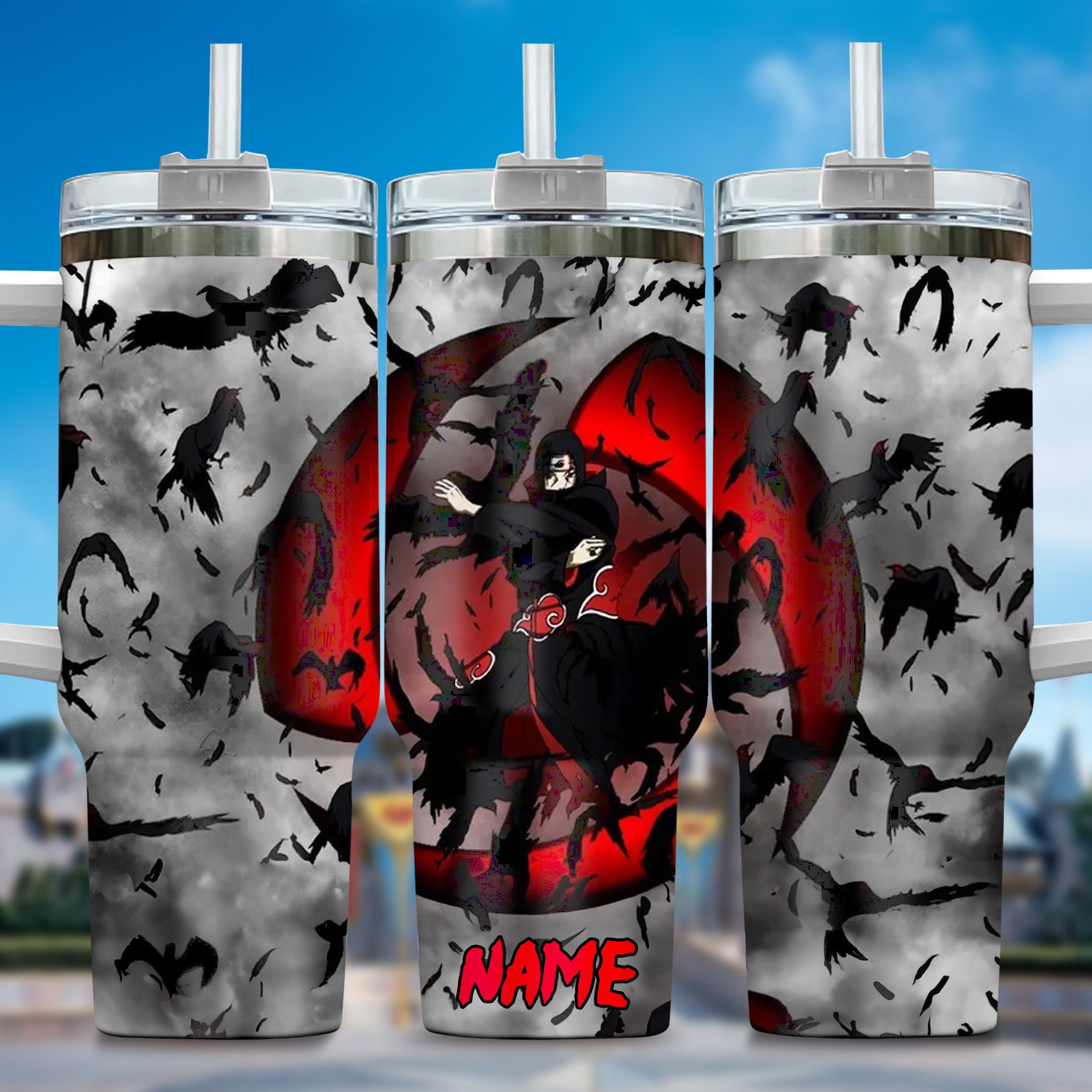 Naruto Anime Custom Stanley Quencher 40oz Stainless Steel Tumbler With Handle