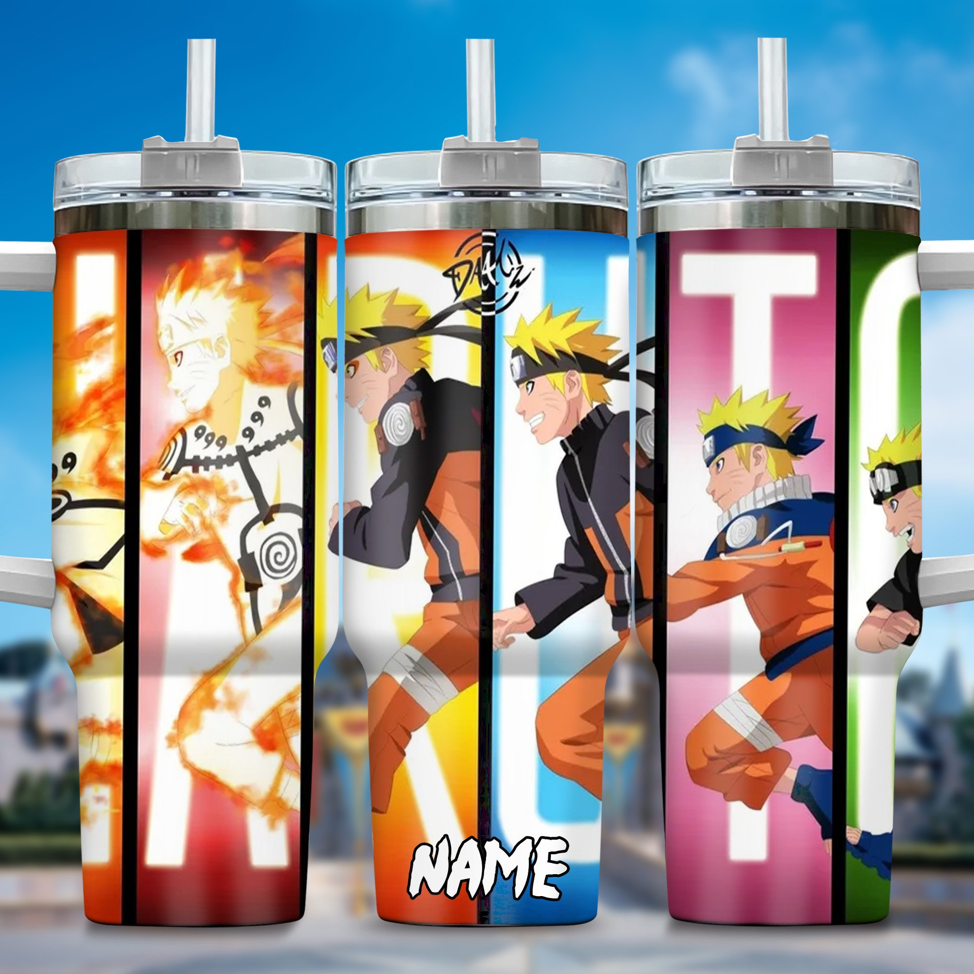 Naruto Anime Custom Stanley Quencher 40oz Stainless Steel Tumbler With Handle