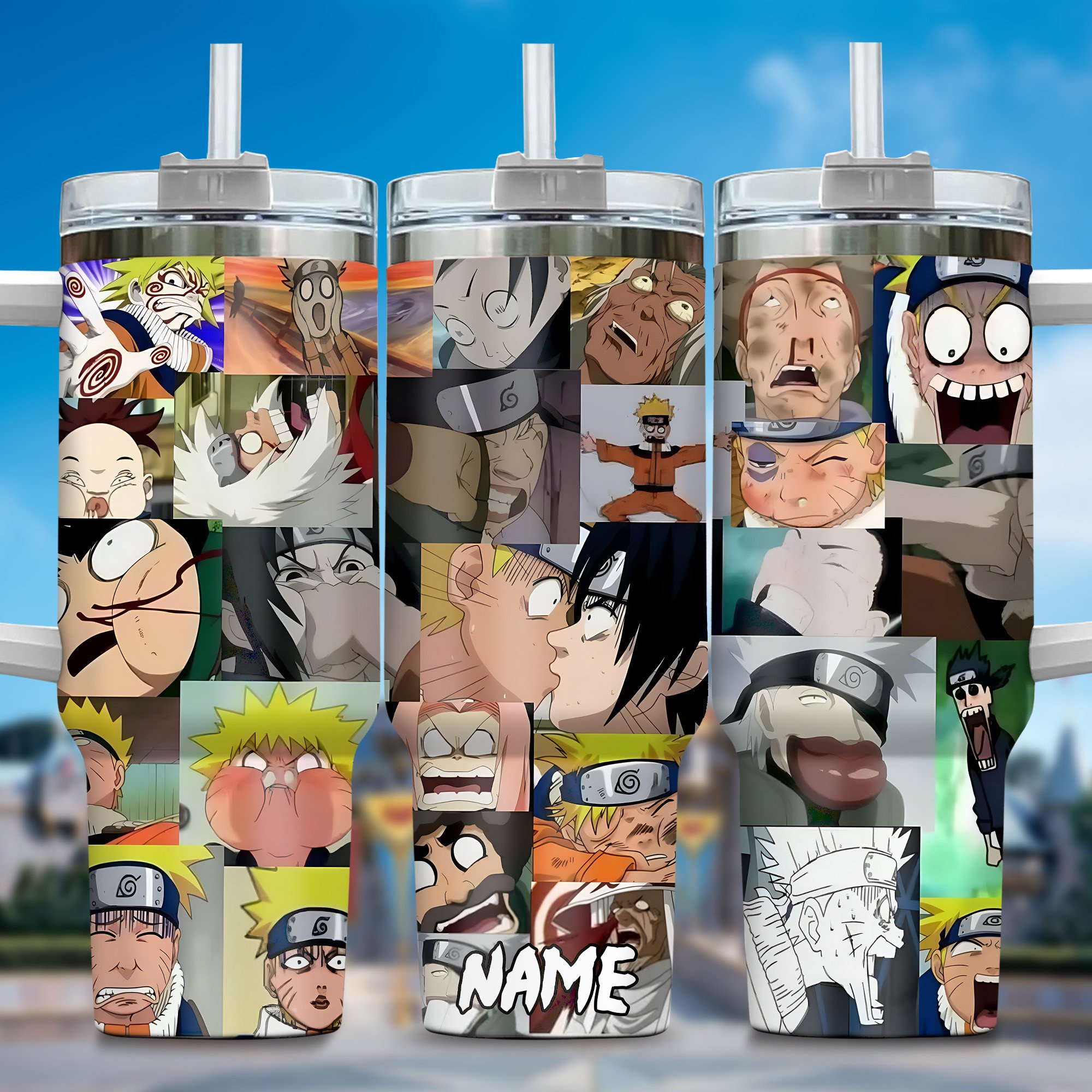 Naruto Anime Custom Stanley Quencher 40oz Stainless Steel Tumbler With Handle