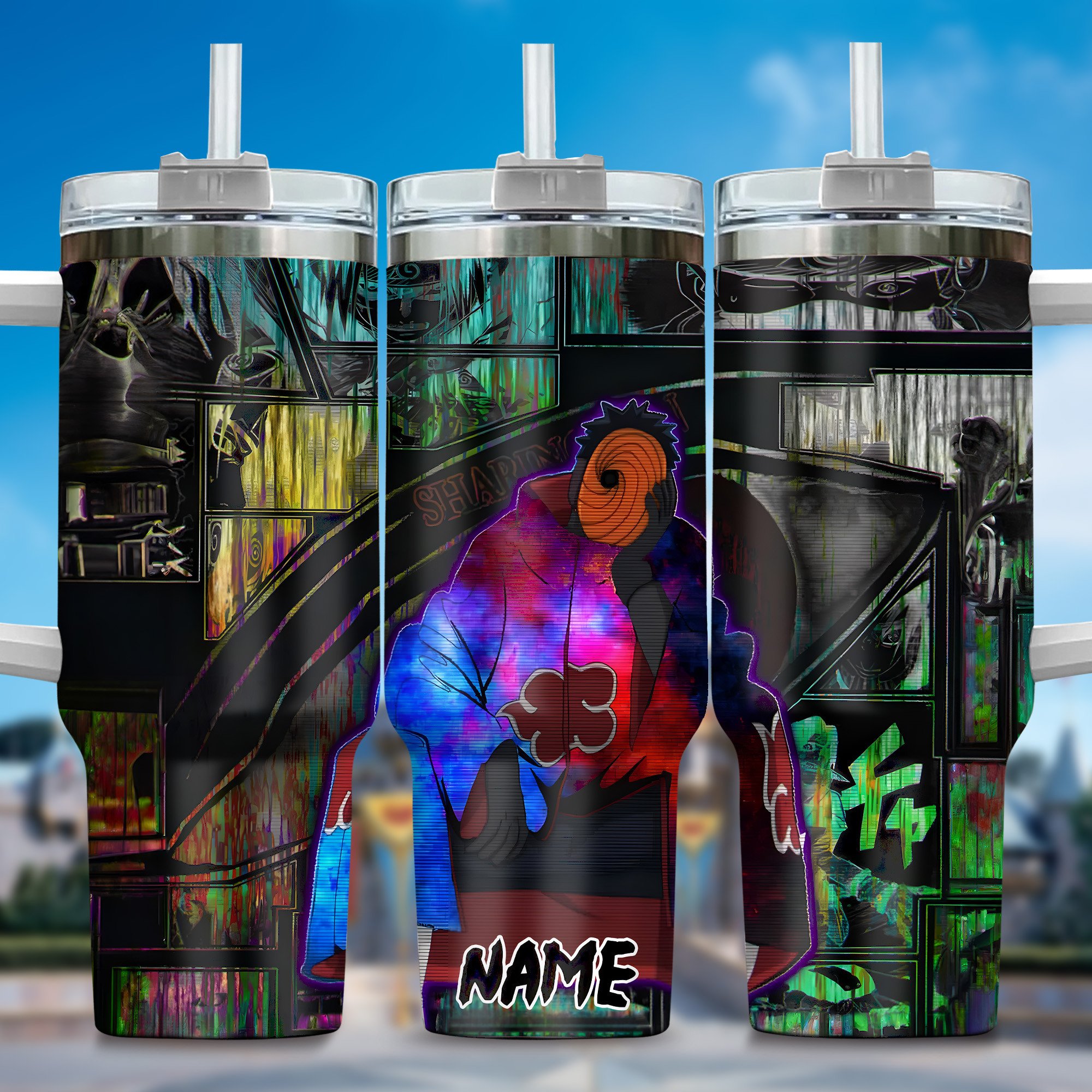 Naruto Anime Custom Stanley Quencher 40oz Stainless Steel Tumbler With Handle
