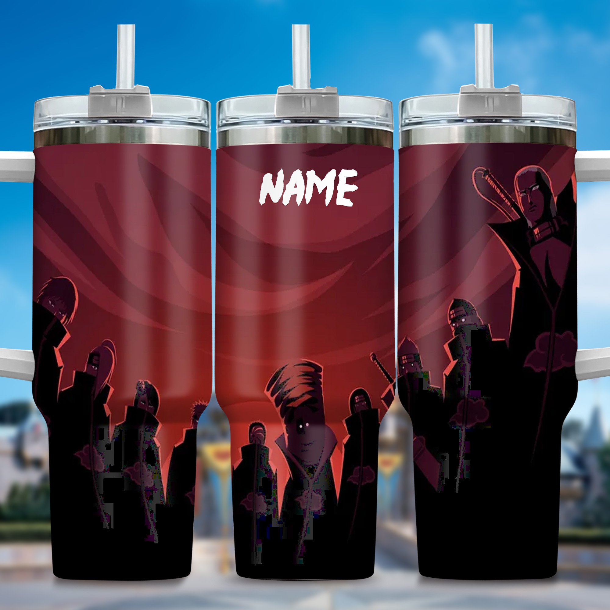 Naruto Anime Custom Stanley Quencher 40oz Stainless Steel Tumbler With Handle