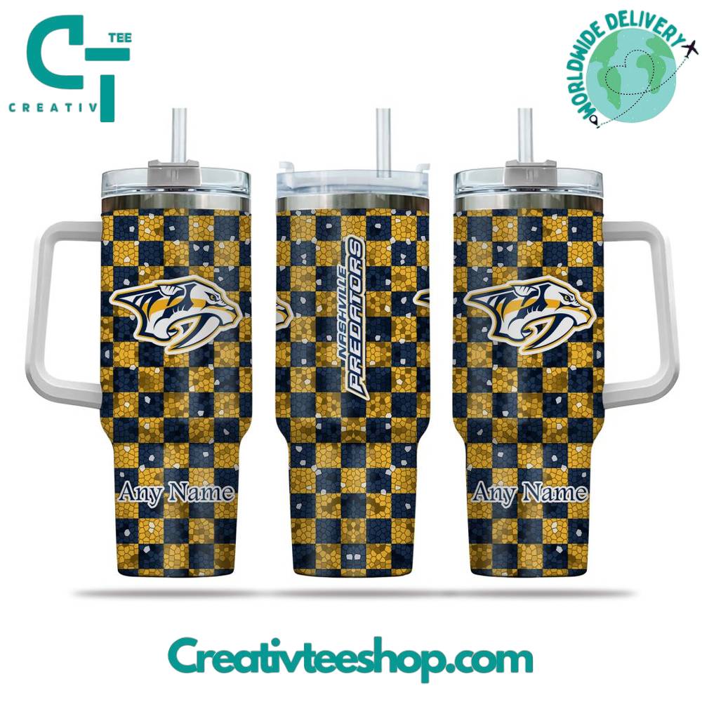 Nashville Predators NHL Custom Stanley Quencher 40oz Stainless Steel Tumbler With Handle