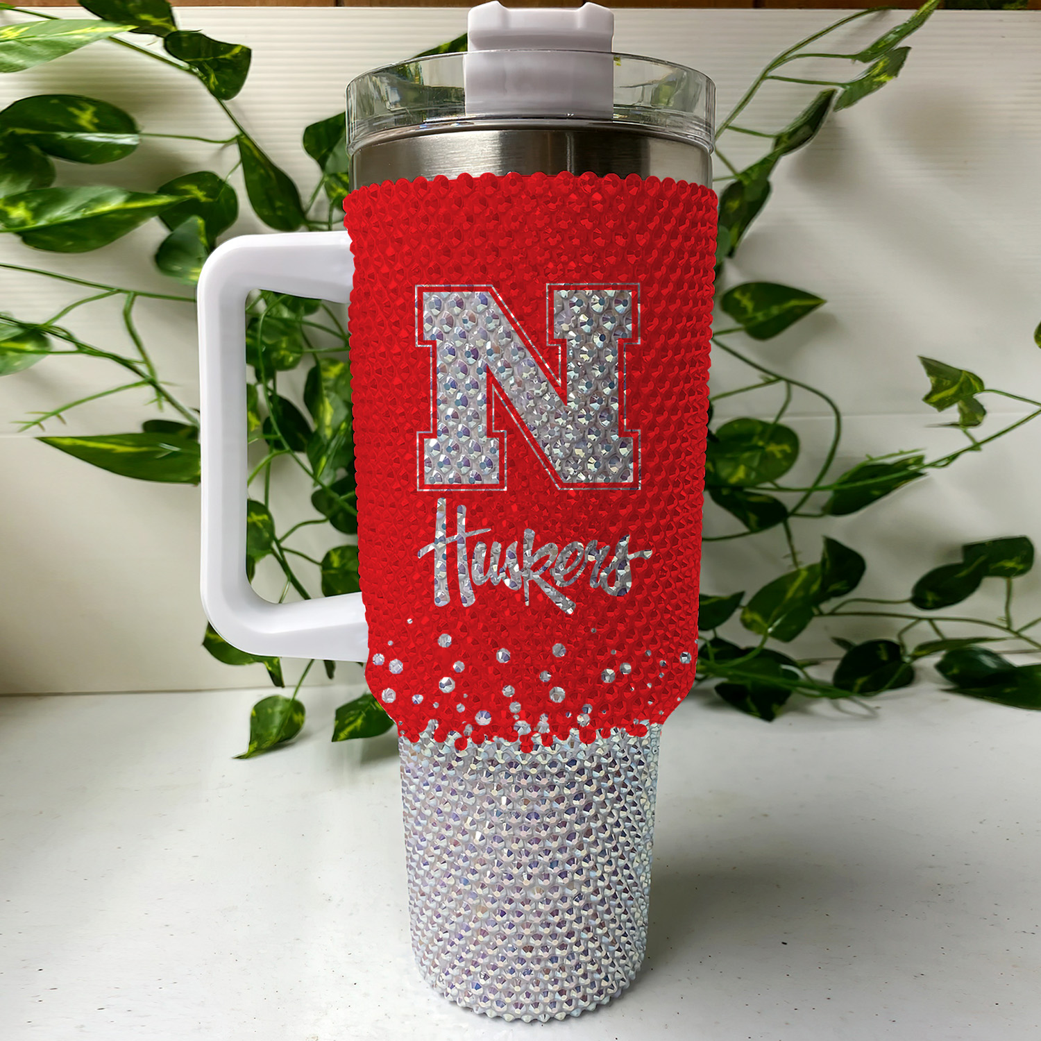 Nebraska Cornhuskers NCAA Custom Stanley Quencher 40oz Stainless Steel Tumbler With Handle