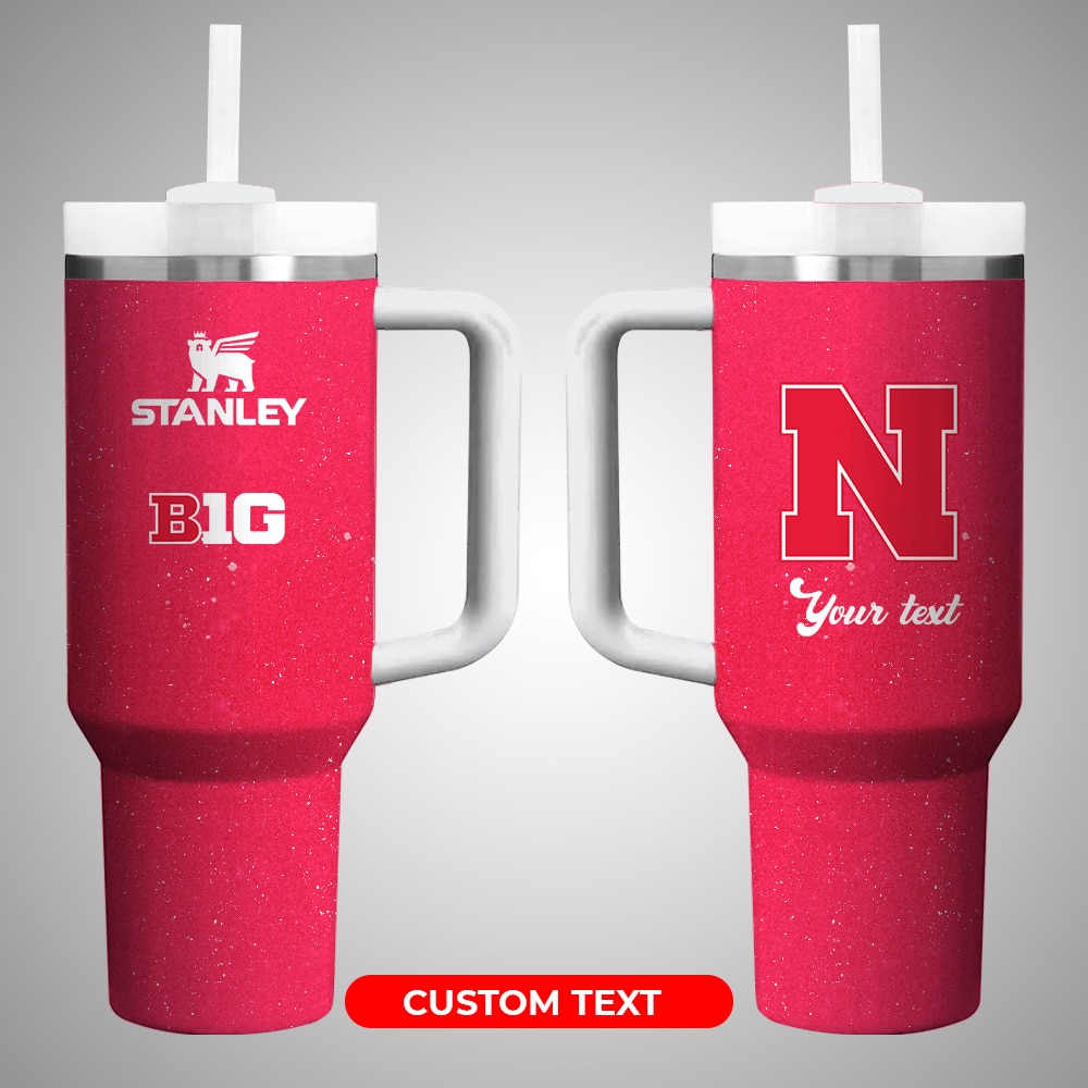 Nebraska CornhuskersÂ NCAA Custom Stanley Quencher 40oz Stainless Steel Tumbler With Handle